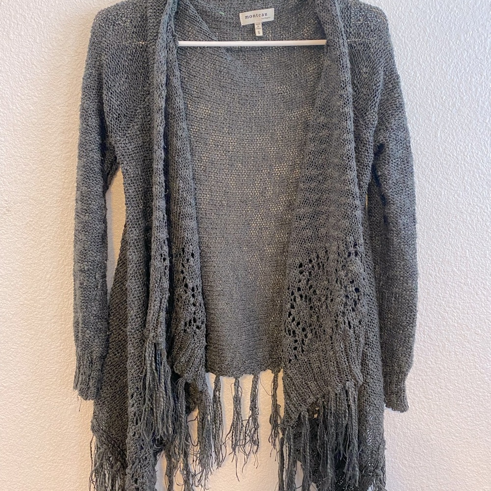 Knit gray cardigan size small